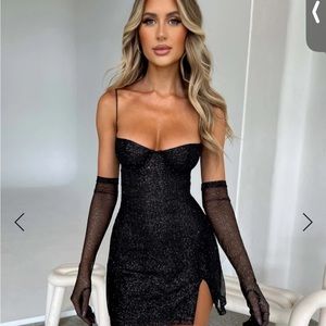BABYBOO PIXIE MINI DRESS - BLACK SPARKLE